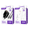 Ładowarka sieciowa Kakusiga KSC-1668 PD30W+ QC3.0 + kabel Dual Type-C Czarna